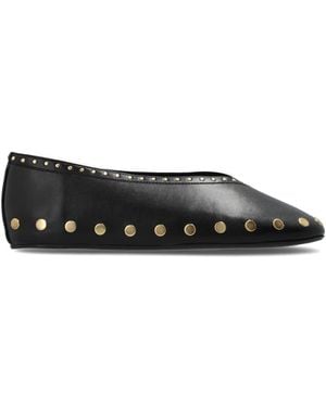 Ganni Ballet Flats With Studs - Black