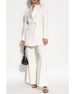Givenchy Pants With Flared Legs And Creases - Natural