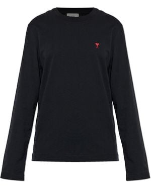Ami Paris Long Sleeve T-Shirt - Black