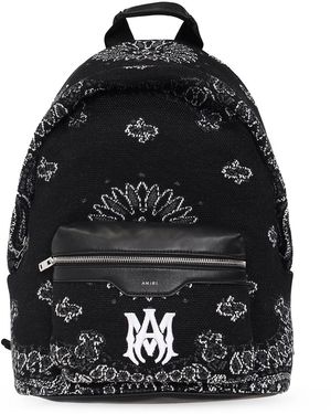 Amiri Backpack With 'bandana' Pattern - Black