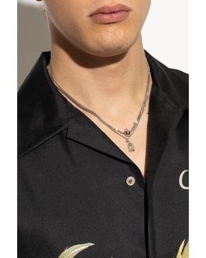 McQueen Necklace With Shimmering Crystals - Black