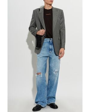 Dolce & Gabbana Wool Blazer With Single Vent - Blue