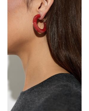Alaïa Round Hoop Earrings With Resin - Black