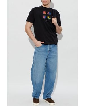 Paul Smith T-Shirt With A Colorful Print - Blue