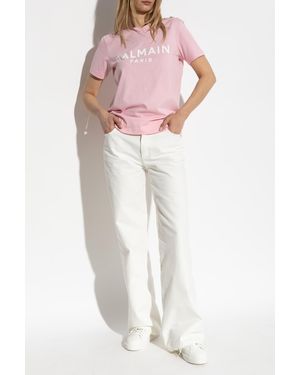 Balmain T-Shirt With Appliqués - Pink