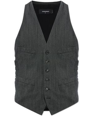 DSquared² Vest Made From Mixed Materials - Black