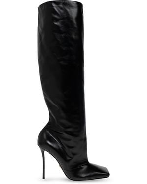 Dolce & Gabbana Leather Heeled Boots - Black