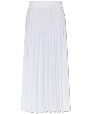 Balmain Pleated Sequin Skirt - White