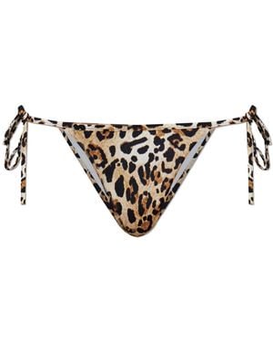 DSquared² Animal Print Bikini Bottom - Brown