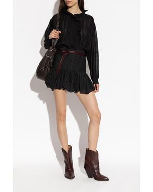 Isabel Marant Leather Heeled Ankle Boots 'Leyane' - Black