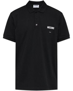 Moschino Polo With Embroidered Logo - Black
