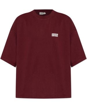 American Vintage T-Shirt With Logo - Red