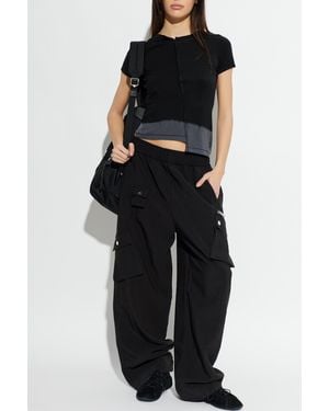 Y-3 T-Shirt With Printed Logo - Black