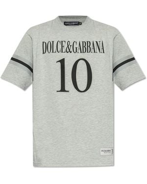 Dolce & Gabbana T-Shirt With Print - Grey