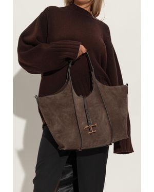 Tod's Suede 'Shopper' Bag - Brown