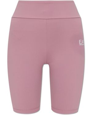 EA7 Training Shorts With Printed Logo - Pink