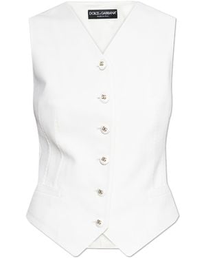 Dolce & Gabbana Vest Made Of Combined Materials - White