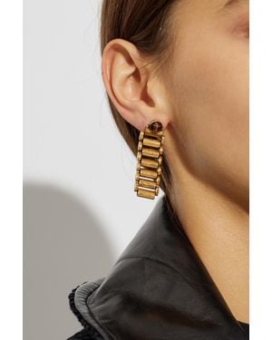 Versace Brass Earrings With A Medusa Head - Black