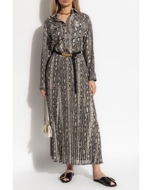 MICHAEL Michael Kors Pleated Skirt With Animal Print - Gray
