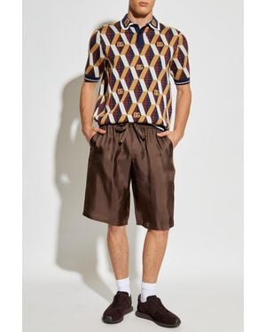 Dolce & Gabbana Silk Shorts - Brown