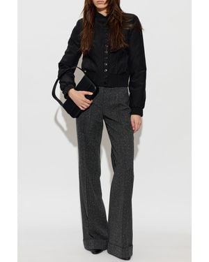 McQueen Wool Pants With Pintuck Detailing On The Legs - Black