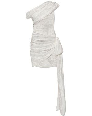 Self-Portrait Lace Dress With Shimmering Sequins - White