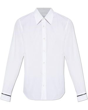 McQueen Shirt With Embroidered Logo On Cuffs - White
