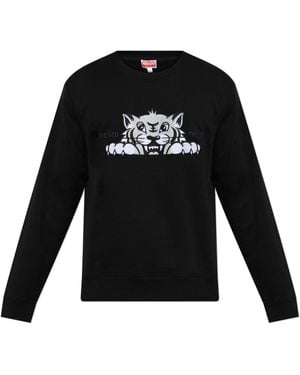 【KENZO】KENZO ELEPHANT VARSITY JUNGLE SWEATSHIRT BLACK Kenzo Black Kenzo Paris Elephant 'Varsity Jungle' Sweatshirt