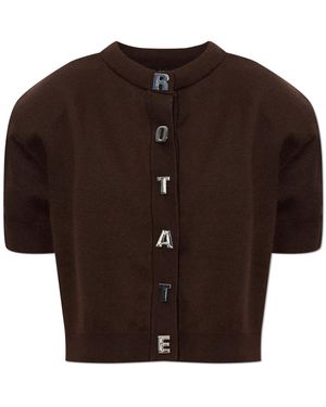 ROTATE BIRGER CHRISTENSEN Short-Sleeved Cardigan - Brown