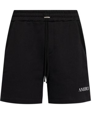 Amiri Cotton Shorts With Printed Logo - Black