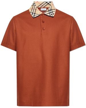 Burberry Cotton Polo Shirt - Orange