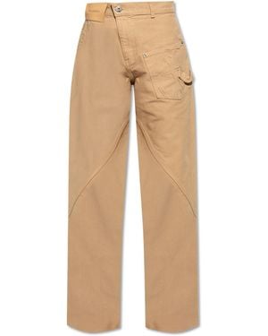 JW Anderson Jeans With Logo - Natural