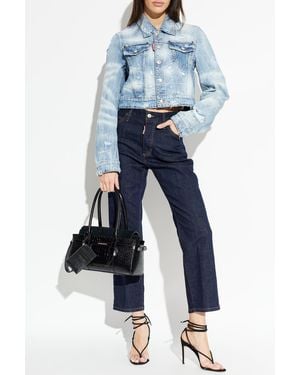 DSquared² Denim Jacket With Vintage Effect - Blue