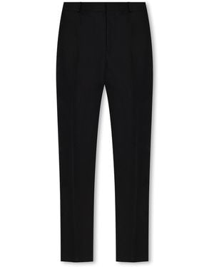 McQueen Wool Pleat-front Trousers - Black