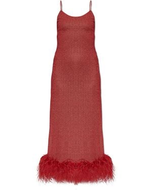 Oséree Feather Dress - Red
