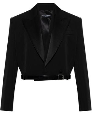 Dolce & Gabbana Short Jacket With Belt - Black