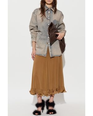 Moschino Skirt With Ruffle - Natural
