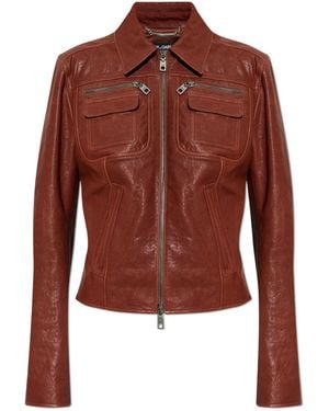 Dolce & Gabbana Leather Jacket - Red
