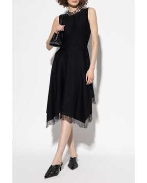 McQueen Asymmetrical Sleeveless Dress - Black