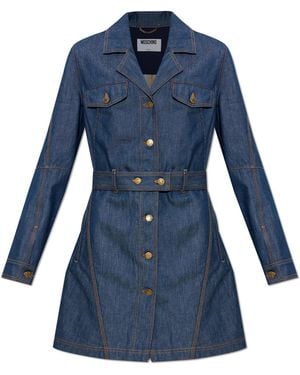 Moschino Denim Dress With Belt - Blue