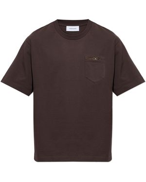 Ferragamo T-Shirt With Pocket - Brown