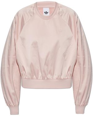 adidas Originals Loose-Fit Satin Blouse - Pink