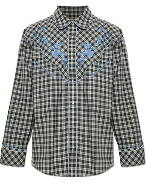 KENZO Shirt With Floral Motif - Black