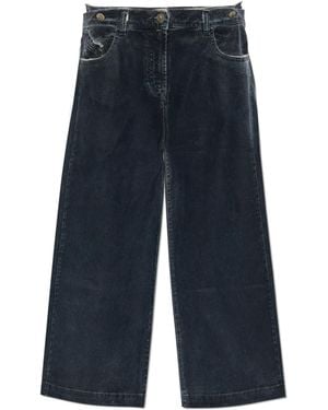 The Attico Waxed Wide-Leg Jeans - Blue