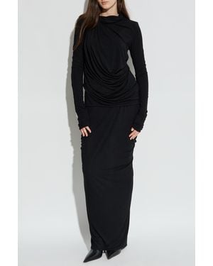 Entire studios Long Skirt With Draping - Black