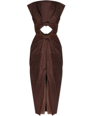 Cult Gaia Ruched Dress 'Inaya' - Brown