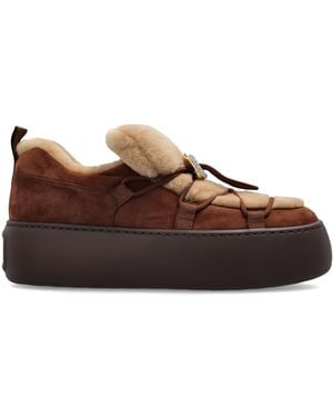 Roger Vivier Suede Platform Shoes - Brown