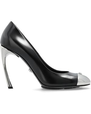Versace Leather Heeled Shoes - Black