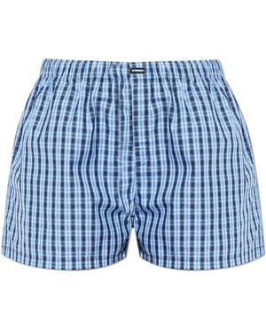 Vetements Plaid Pattern Shorts - Blue