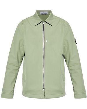 Stone Island Jacket With Logo Patch - Green